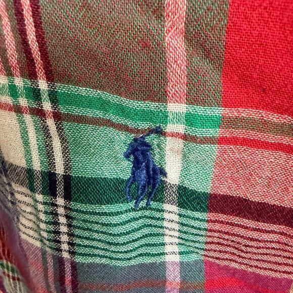Ralph Lauren Men's Button Up Red Plaid Shirt 2XL Tall Cotton S/S Preppy Prep - Picture 4 of 10